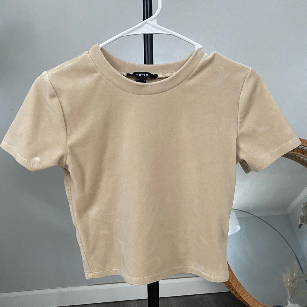 Forever 21 Velvet Cream Top